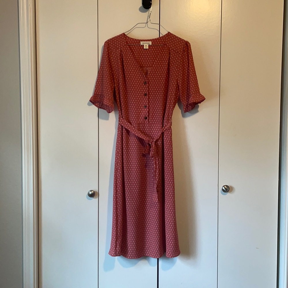 Adorable Tie—Waist FarmHouse Dress | L EUC